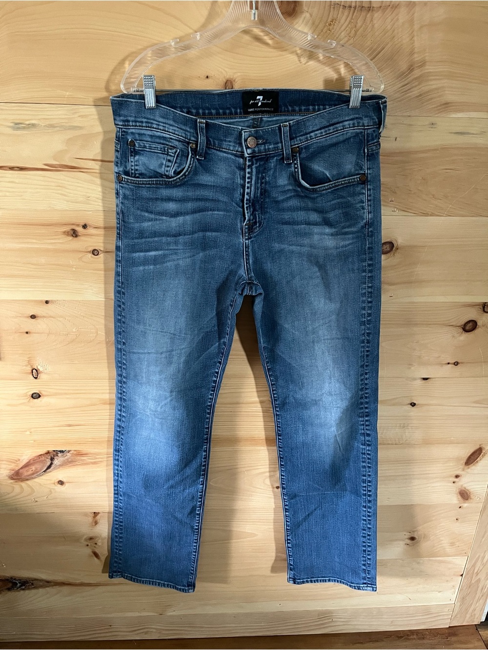 7 For All Mankind Men’s Medium Blue Slim Straight Jeans Size 34